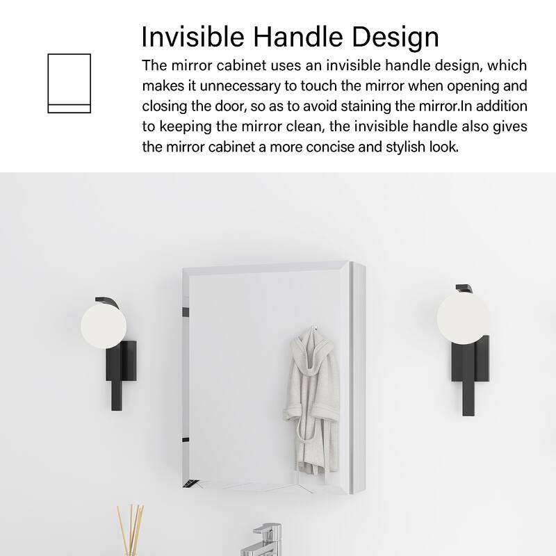 Rectangular Aluminum Medicine Cabinet with Mirror