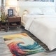 preview thumbnail 15 of 26, Nourison Celestial Abstract Modern Multicolored Colorful Wave Area Rug 3' x 5' - Blue/Multi - Rectangle