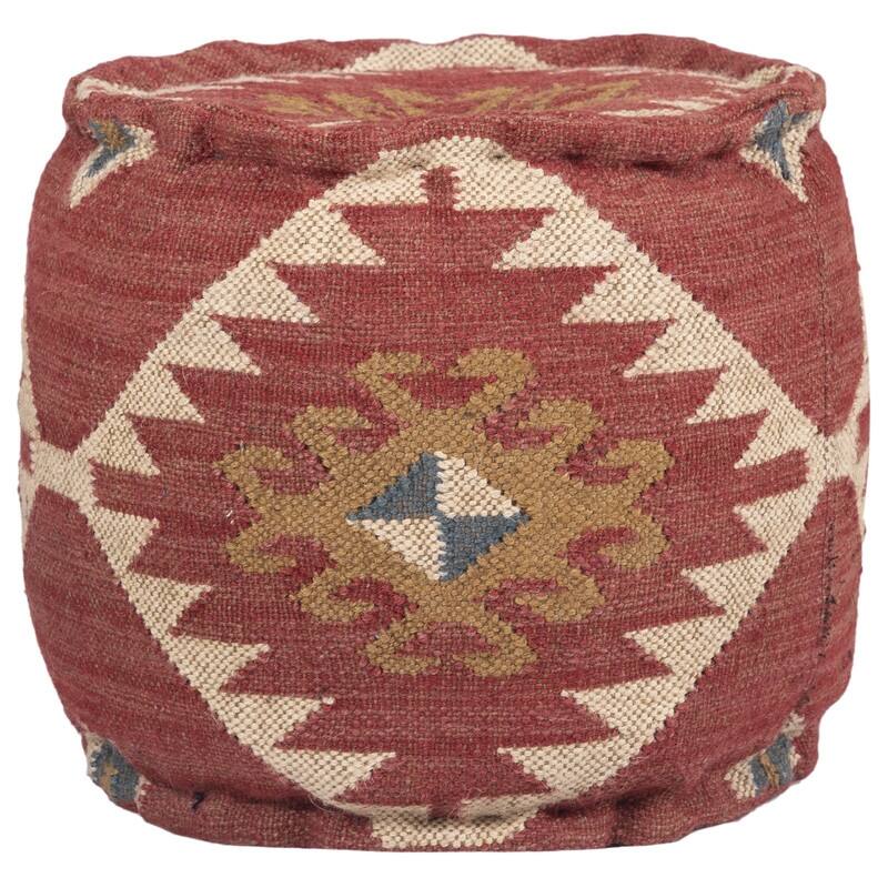 HERAT ORIENTAL Handmade Wool & Jute Upholstered Pouf