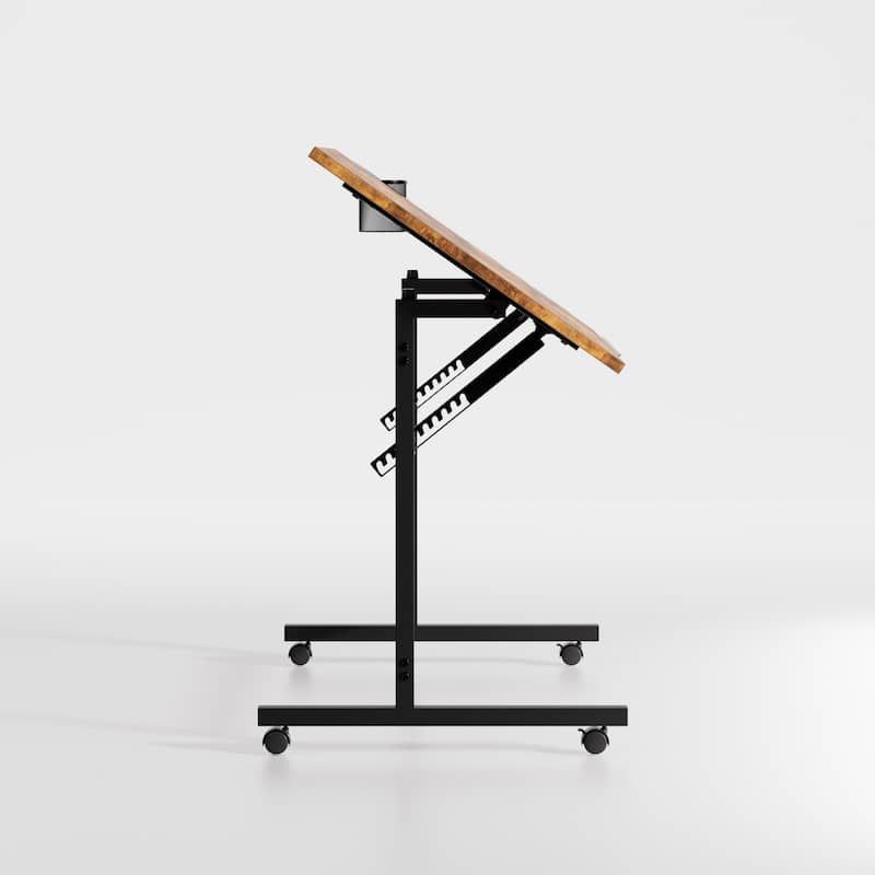 Javlergo Vintage Drawing Drafting Table, Adjustable Tilting Top Art Desk Craft Work Station with Pencil Ledge