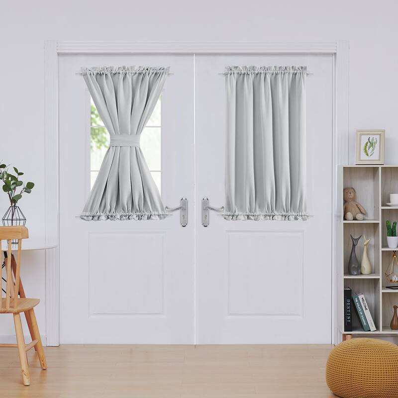 Deconovo French Door Curtain with Rod Pocket and Tieback 1 Panel