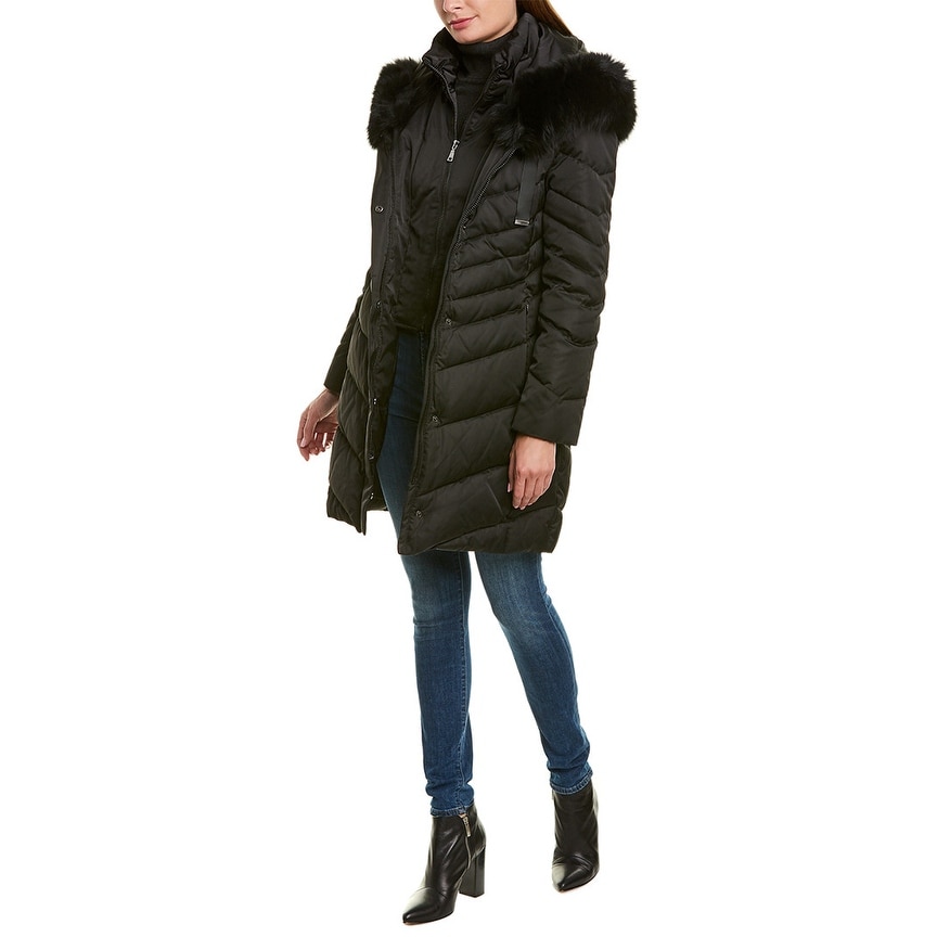 guess men's hooded puffer coat