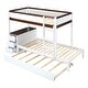 preview thumbnail 10 of 47, Twin over Twin Bunk Bed with Trundle, Storage and Desk, White+Walnut