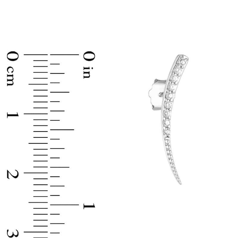 Sterling Silver Round Diamond 1/5CTW Crawler Earrings