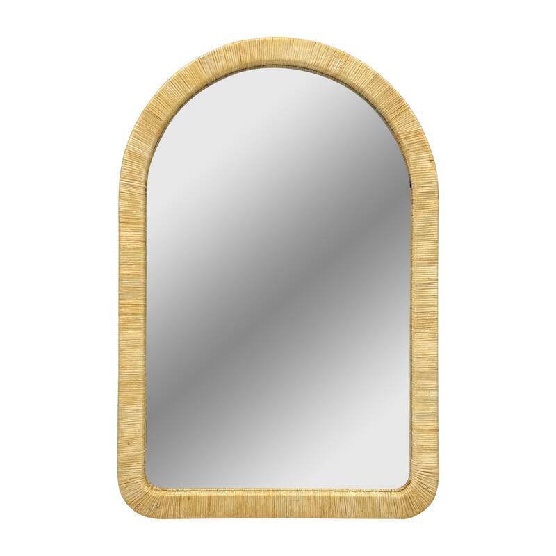 INK IVY Nova Natural Rattan Wall Mirror - Arch-Crowned Top - Natural