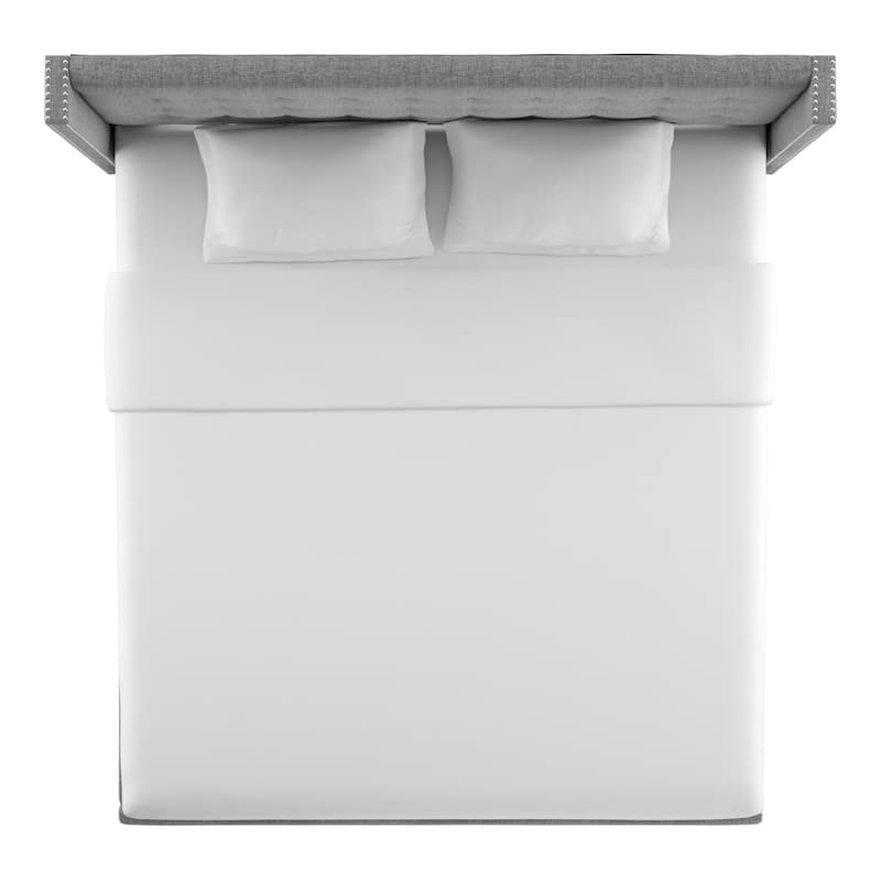 Melina Tufted Linen Wingback Platform Bed by iNSPIRE Q Bold