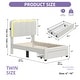 preview thumbnail 13 of 22, Adjustable Headboard Lamb Wool Bed Frame with Drawer and Charging Station & LED Lights