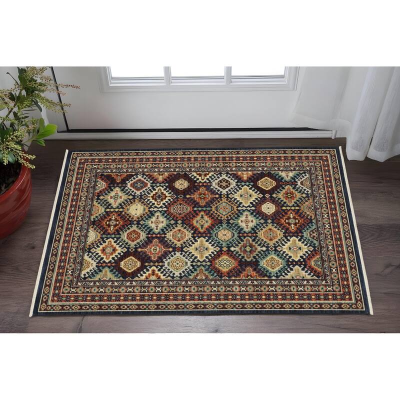 HomeRoots Oriental Traditional Rectangle Area Rug - 60.24' X '39.37' X '0.32