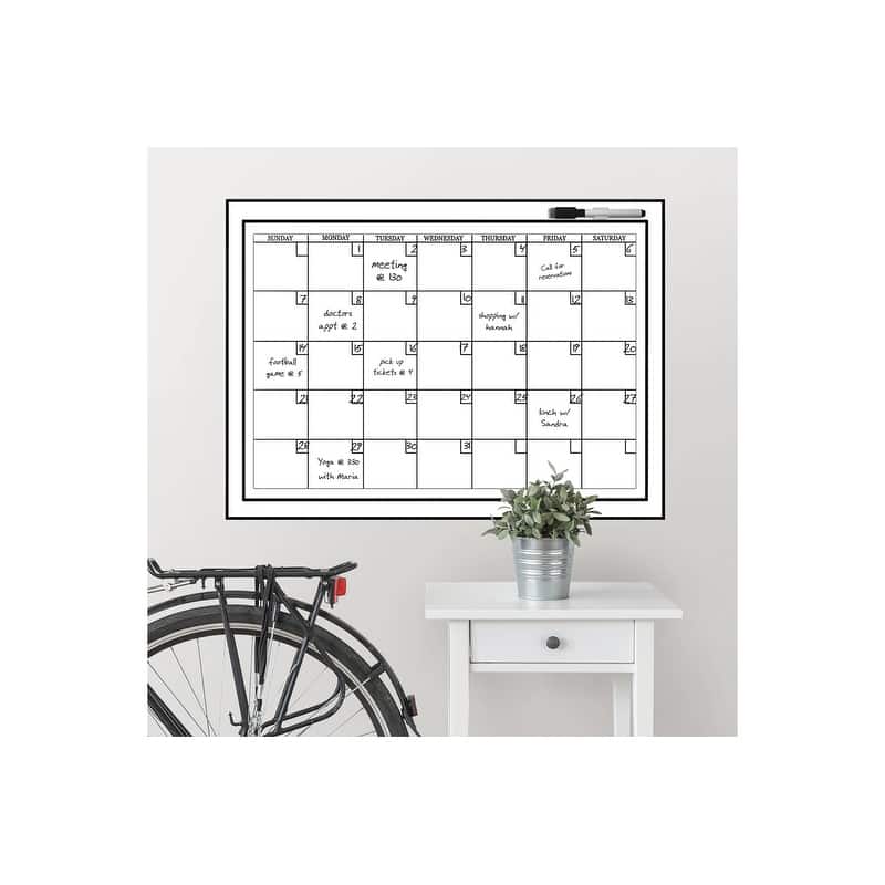 WallPops Large White Monthly Dry Erase Calendar Decal