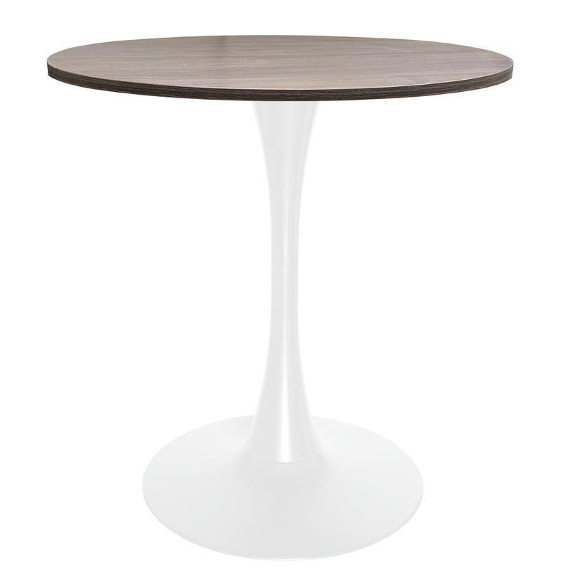 Bristol 27" Round Dining Table with MDF TableTop & White Pedestal Base for Kitchen & Dining Room
