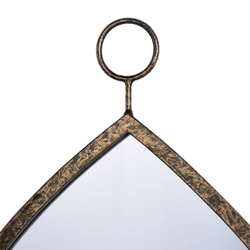 Harp & Finial Haile 24-inch Plain Beveled Glass Mirror - Gold Metal Frame