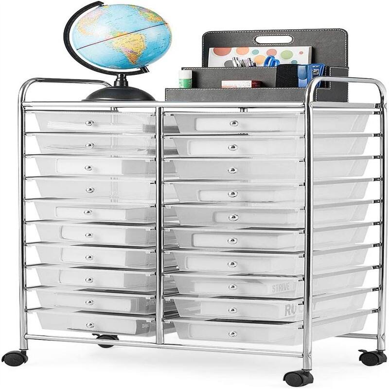 20 Drawer Rolling Storage Cart - 15"D x 25"W x 35"H
