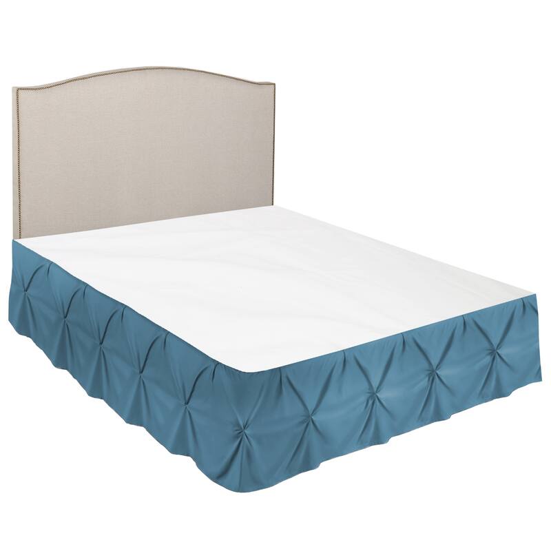 Nestl Pinch Pleat Bed Skirt - Soft Premium Microfiber Ruffle Bed Skirt - 14" Tailored Pintuck Wrap Around Dust Ruffle