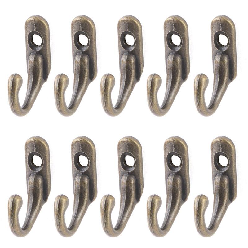 Cabinet Wall Door Key Hat Bag Hanger Storage Hook Holder Rack 10pcs - Bronze Tone - 1.06"x0.87"x0.31"(L*W*T)