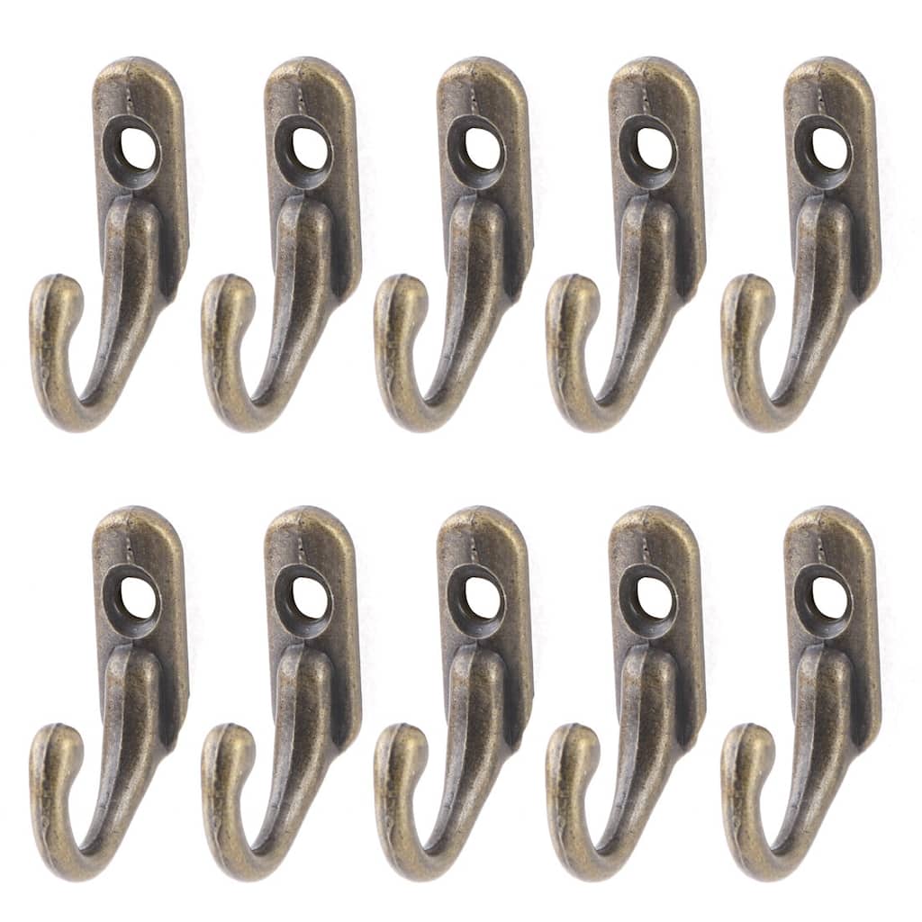 Cabinet Wall Door Key Hat Bag Hanger Storage Hook Holder Rack 10pcs - Bronze Tone - 1.06"x0.87"x0.31"(L*W*T)