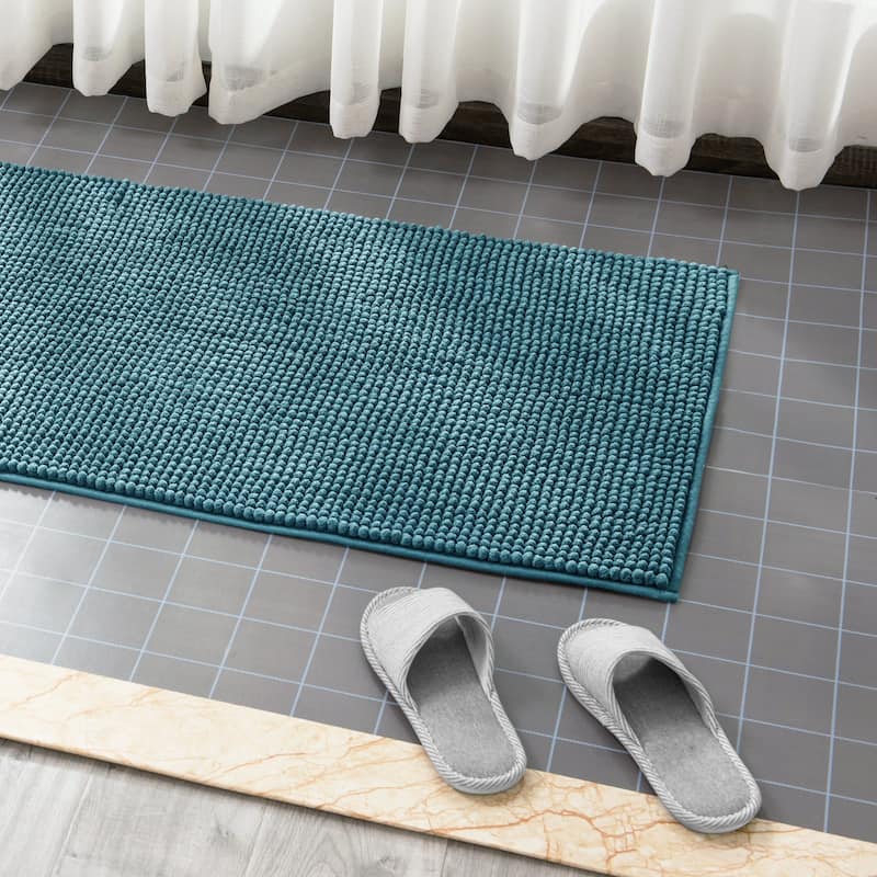 Subrtex Luxury Chenille Bath Rugs Soft Bathroom Mats