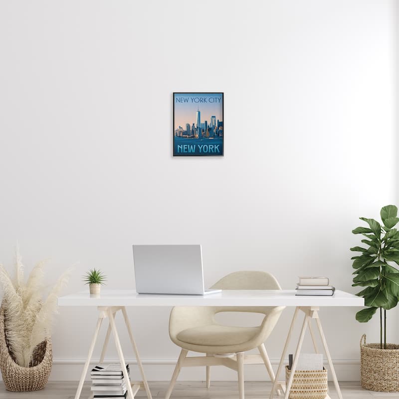 Stupell New York Landmark Skyline Framed Giclee Art Design By Victoria Barnes