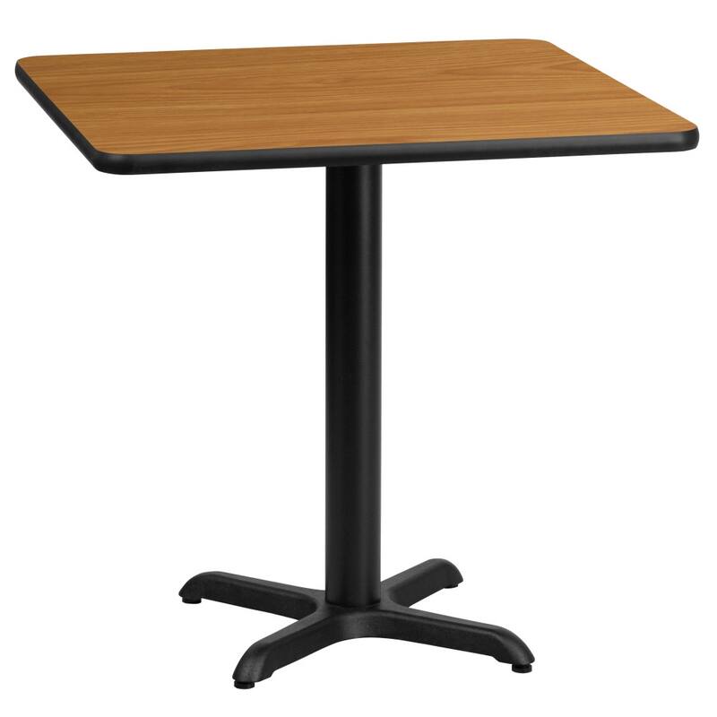 24'' Square Laminate Table Top with 22'' x 22'' Table Height Base - 24"W x 24"D x 31.125"H - 24"W x 24"D x 31.125"H