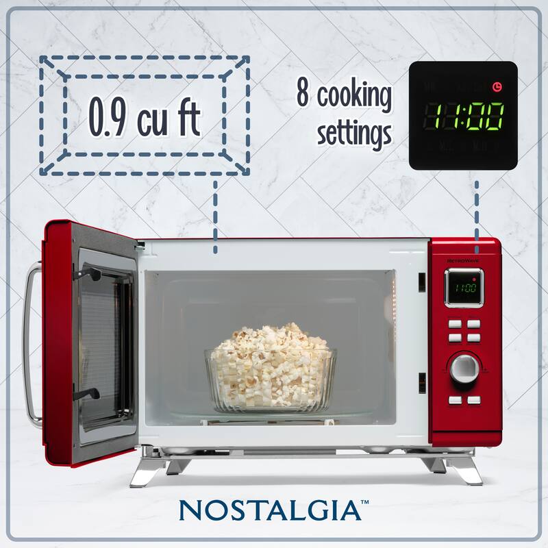 Nostalgia Mid-Century Retro 0.9 Cu. Ft. Microwave, Cream