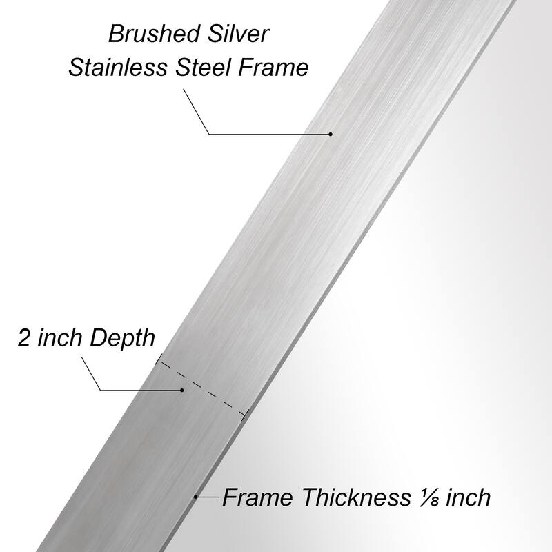 Ultra Stainless Steel Rectangular Wall Mirror