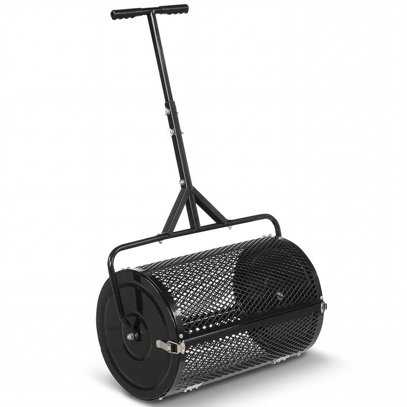 Gymax 24'' Compost Spreader w/ Height-Adjustable T-Shaped Handle for