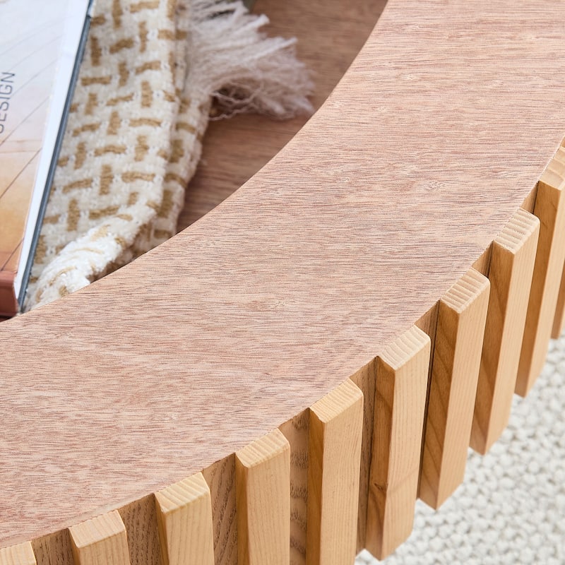 31.49'' Round Coffee Table with Storage Small Coffee Table for Apartment