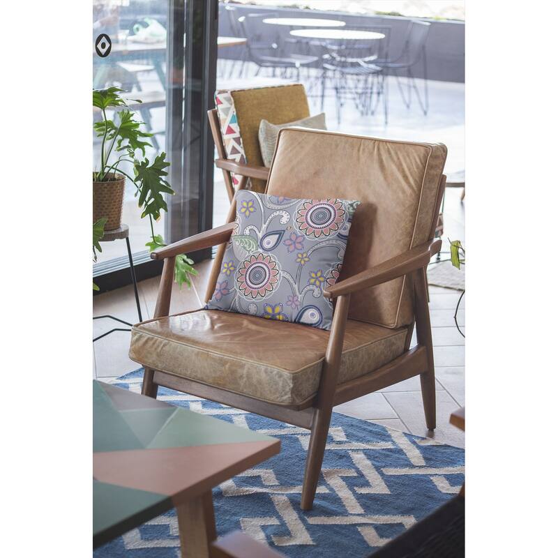 Amrita Sen Flower Circles Indoor Outdoor Pillow