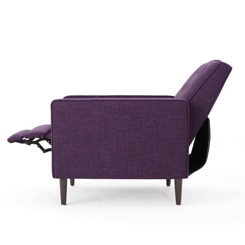 Mid-Century Modern Fabric Recliner Chair with Birch Legs by Christopher Knight Home