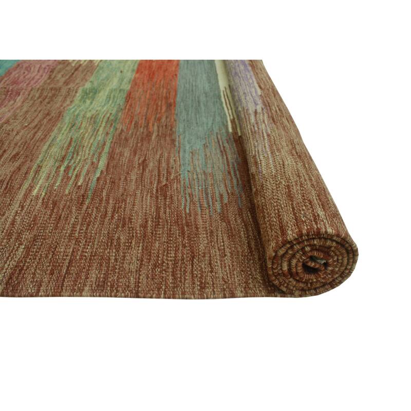 Noori Rug Winchester Flatweave Mose Brown/Blue Rug - 8'5" x 11'4"