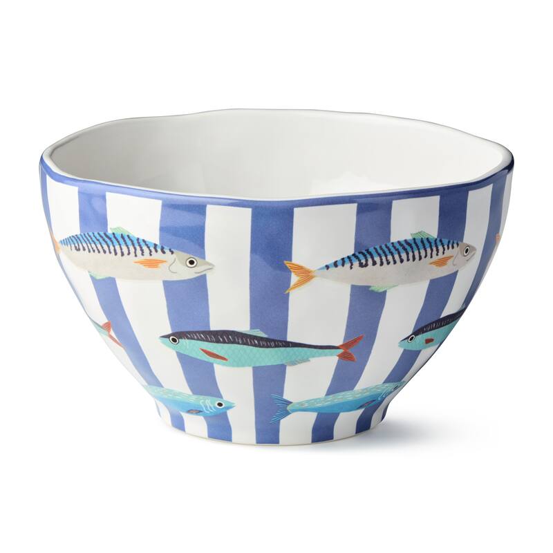 Certified International Something Fishy 96 oz. Deep Bowl, 9" x 5" - 9.00"L x 9.00"W x 5.00"H