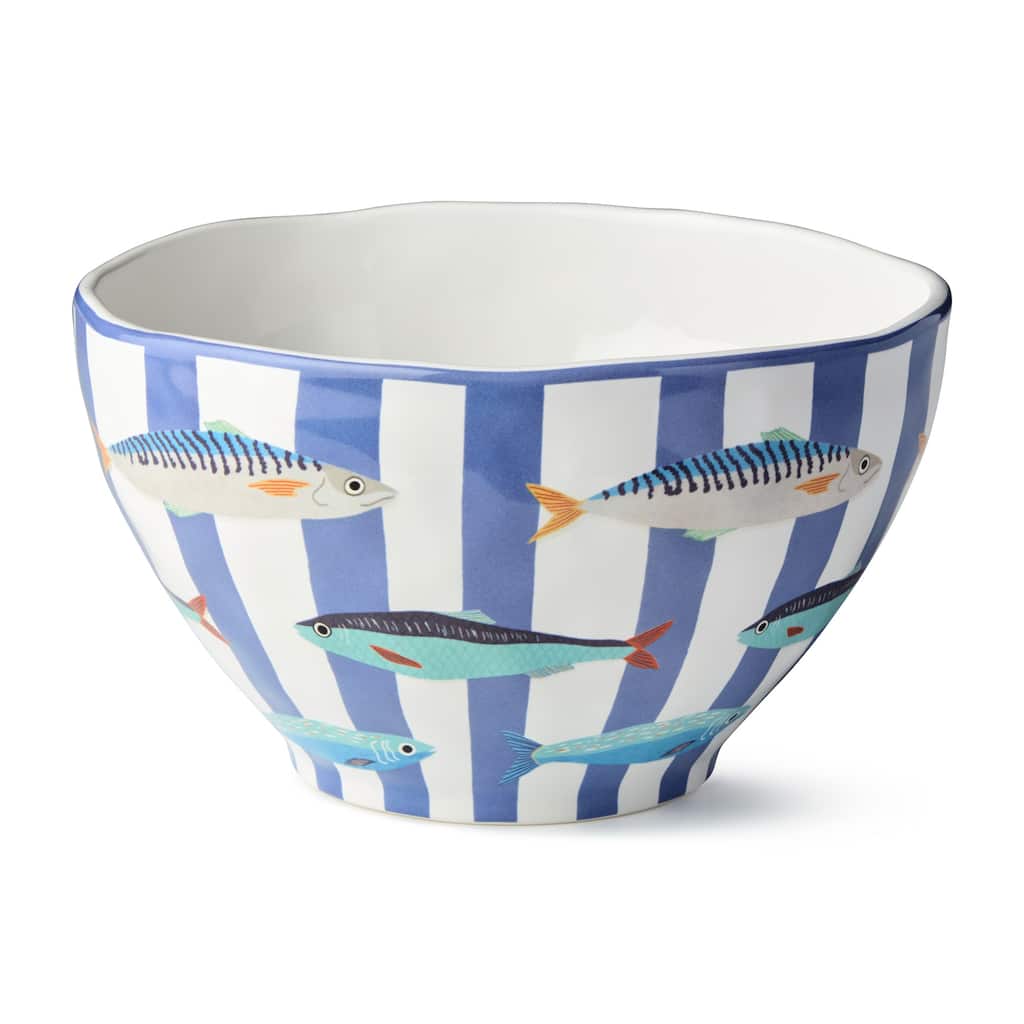 Certified International Something Fishy 96 oz. Deep Bowl, 9" x 5" - 9.00"L x 9.00"W x 5.00"H