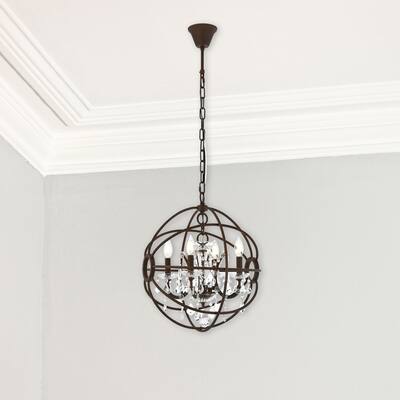 Giuseppe Designs 4 light Rustic Intent Pendant Clear Royal Cutcrystal - Exact Size