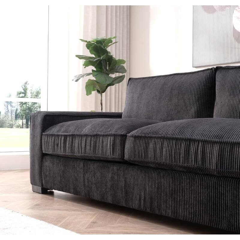 Luxe Corduroy Sofa with Sleek Design Spacious and Comfortable 3 Seater Couch Large