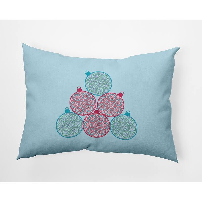 Fancy Ornament Stack Christmas Accent Pillow - 14" x 20" - Omar