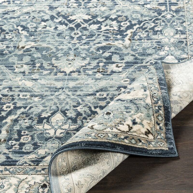 Livabliss Mesopotamia Navy & Teal Updated Traditional Area Rug - 2' x 3'