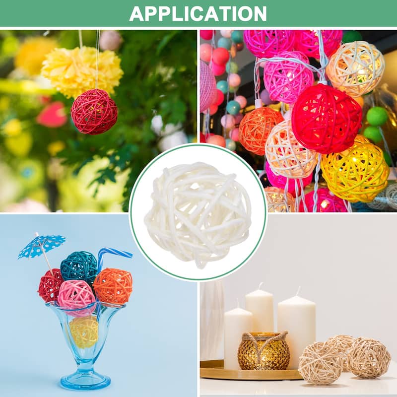 20-Pack Wicker Rattan Balls 1.6 Inch for Christmas/Weddings/DIY