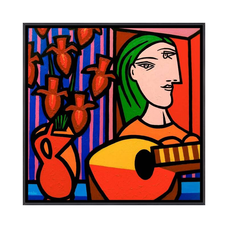 iCanvas "Homage To Picasso 2" by John Nolan Framed - Ebony - 26x26