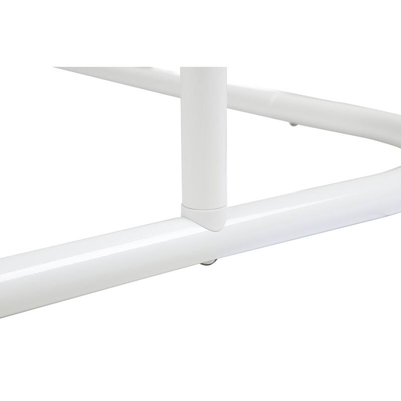 Utopia Alley Rustproof Wall Mounted Aluminum Hoop Shower Rod With Ceiling Support for Clawfoot Tub, 46 * 22 in, White