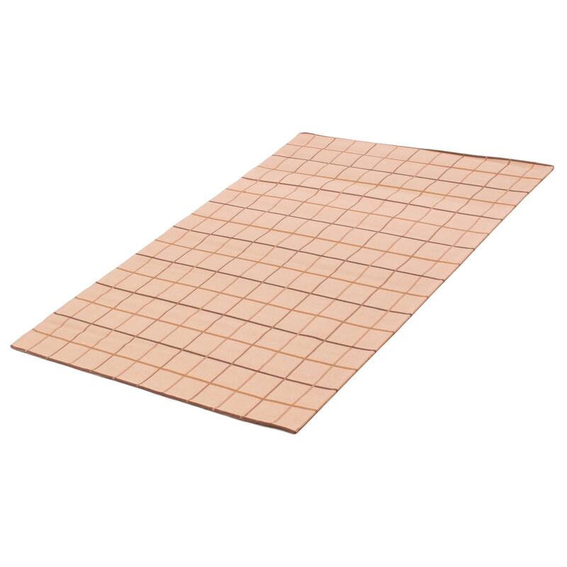 ECARPETGALLERY Machine Woven Lotus Mod Beige Cotton Rug - 4'4 x 6'7