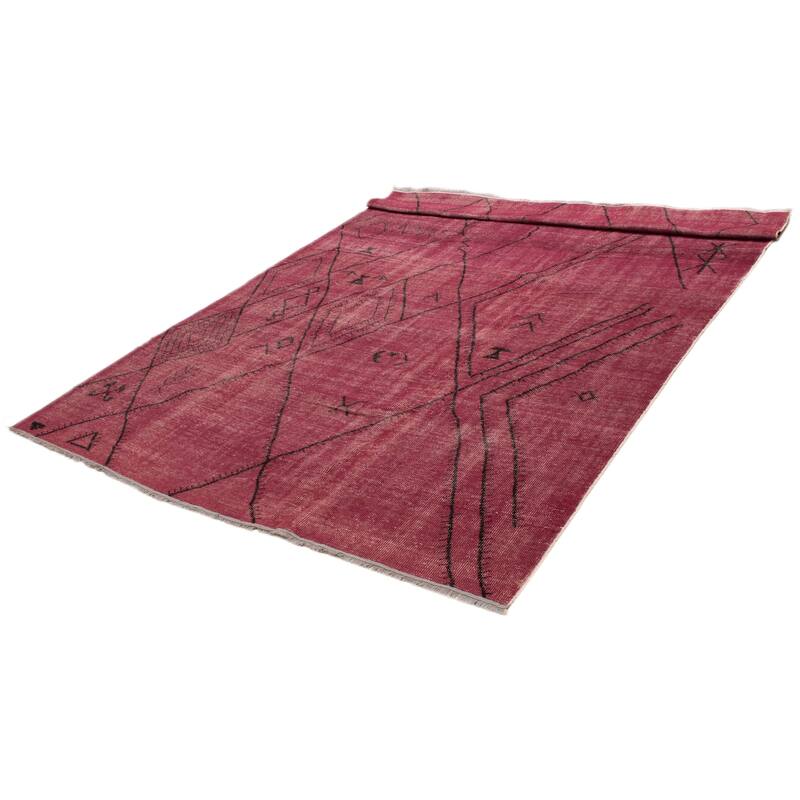 ECARPETGALLERY Hand-knotted Tangier Dark Magenta Wool Rug - 9'6 x 13'9