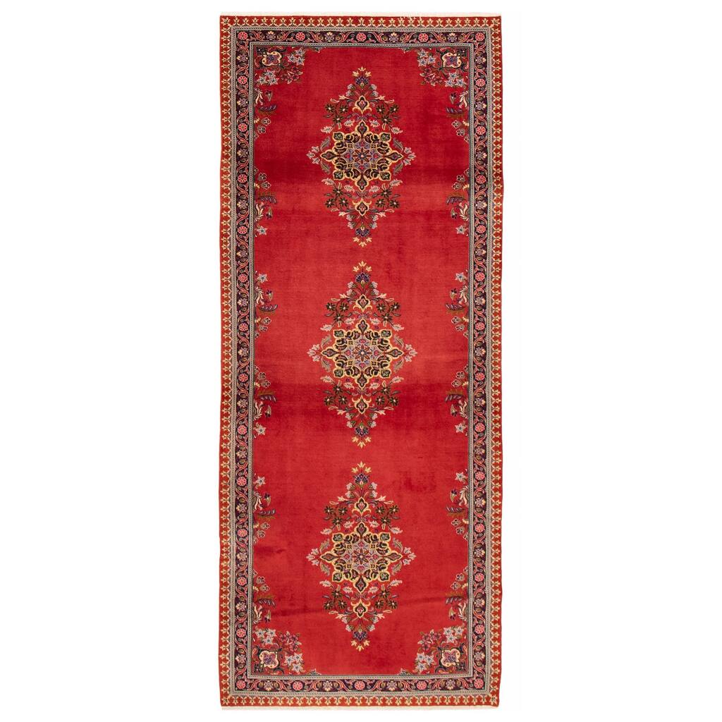 ECARPETGALLERY Hand-knotted Kayseri Vintage Red Wool Rug - 3'10 x 9'8