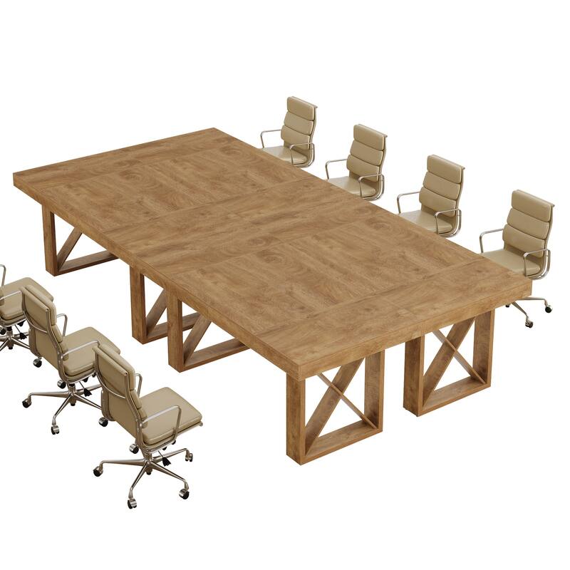 63-Inch Long Wood Conference Table, Simple Meeting Desk for Home Office & Small Team Gatherings