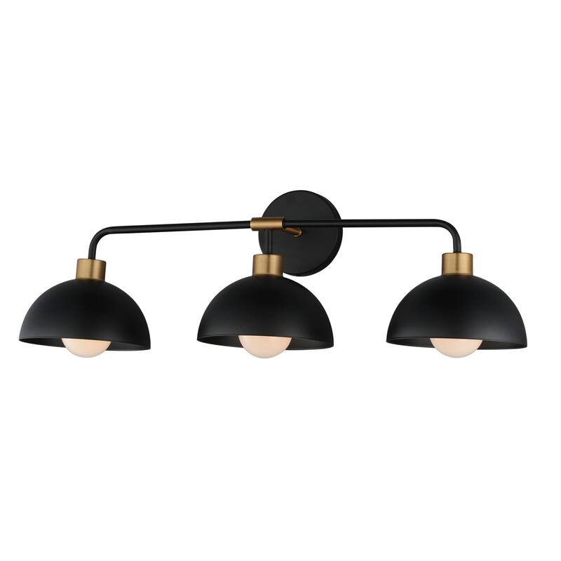 Maxim 10023 Thelonious 3 Light 31" Wide Vanity Light - Black / Natural Aged Brass