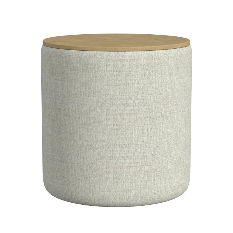 HomePop Storage Ottoman with Wood Top