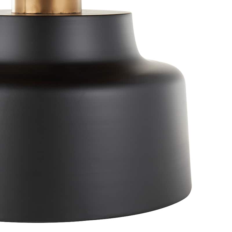 Black Metal Pedestal Coffee Table with Faux White Marble Top