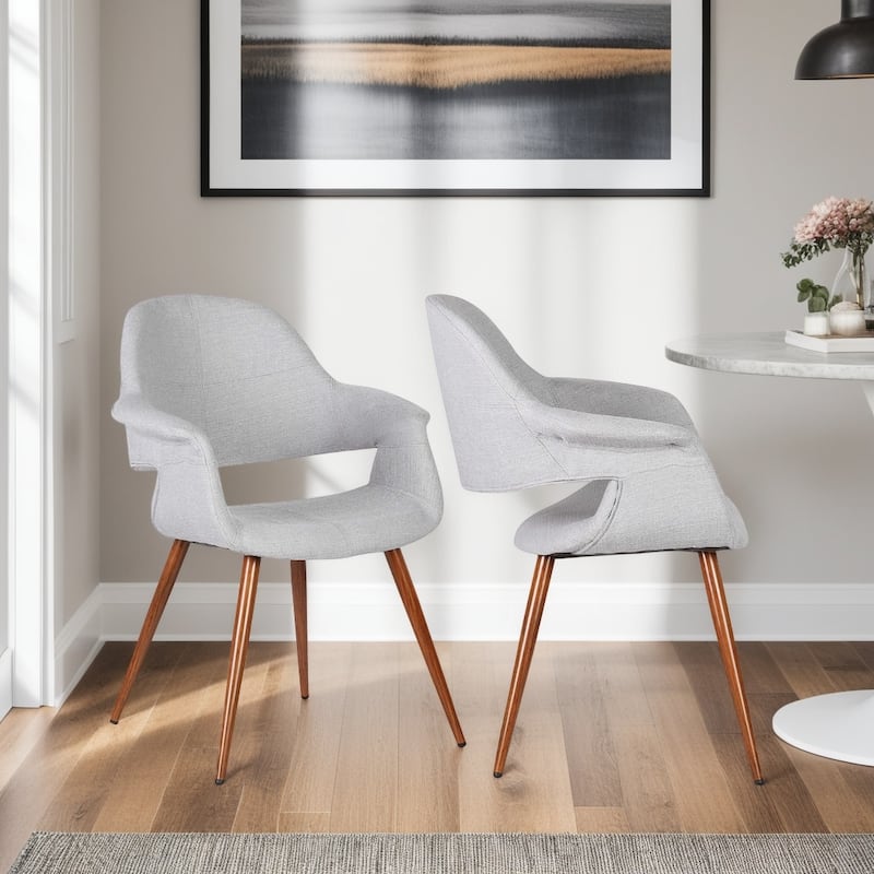 Armen Living Phoebe Walnut Wood Mid-Century Dining Chair