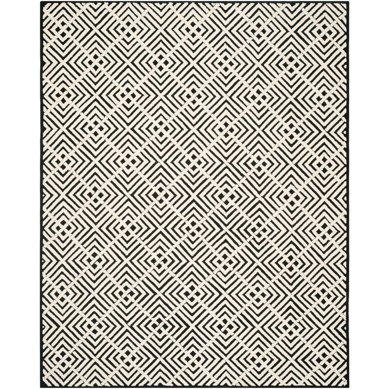 SAFAVIEH Handmade Newport Jamya Modern Cotton Rug - 5'6" x 8'6" - Black/White
