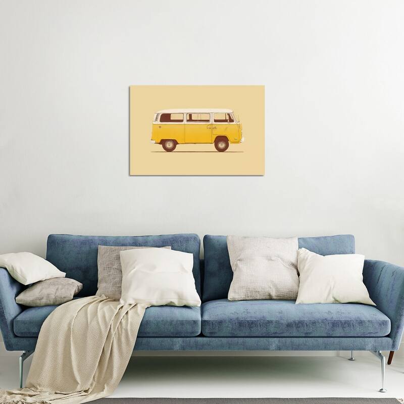Yellow Van Print On Acrylic Glass by Florent Bodart - 24x32x0.25