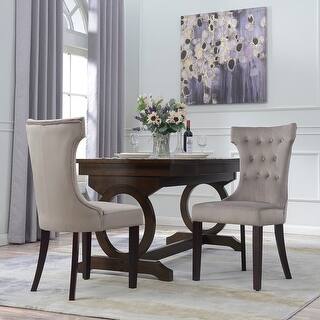 Belleze Set Of 2 Elegant Tufted Upholestered Dining Chair Taupe Belleze Set Of 2 Elegant Tufted Upholestered Dining Chair Taupe