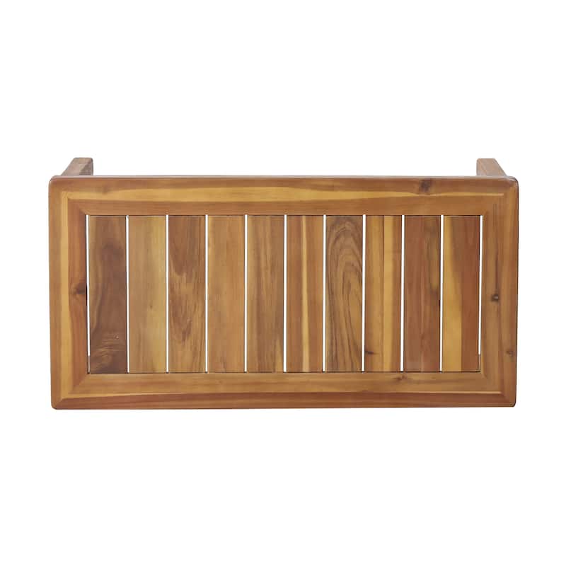 Louver Acacia Wood Outdoor Loveseat and Coffee Table Set with Cushions by Christopher Knight Home